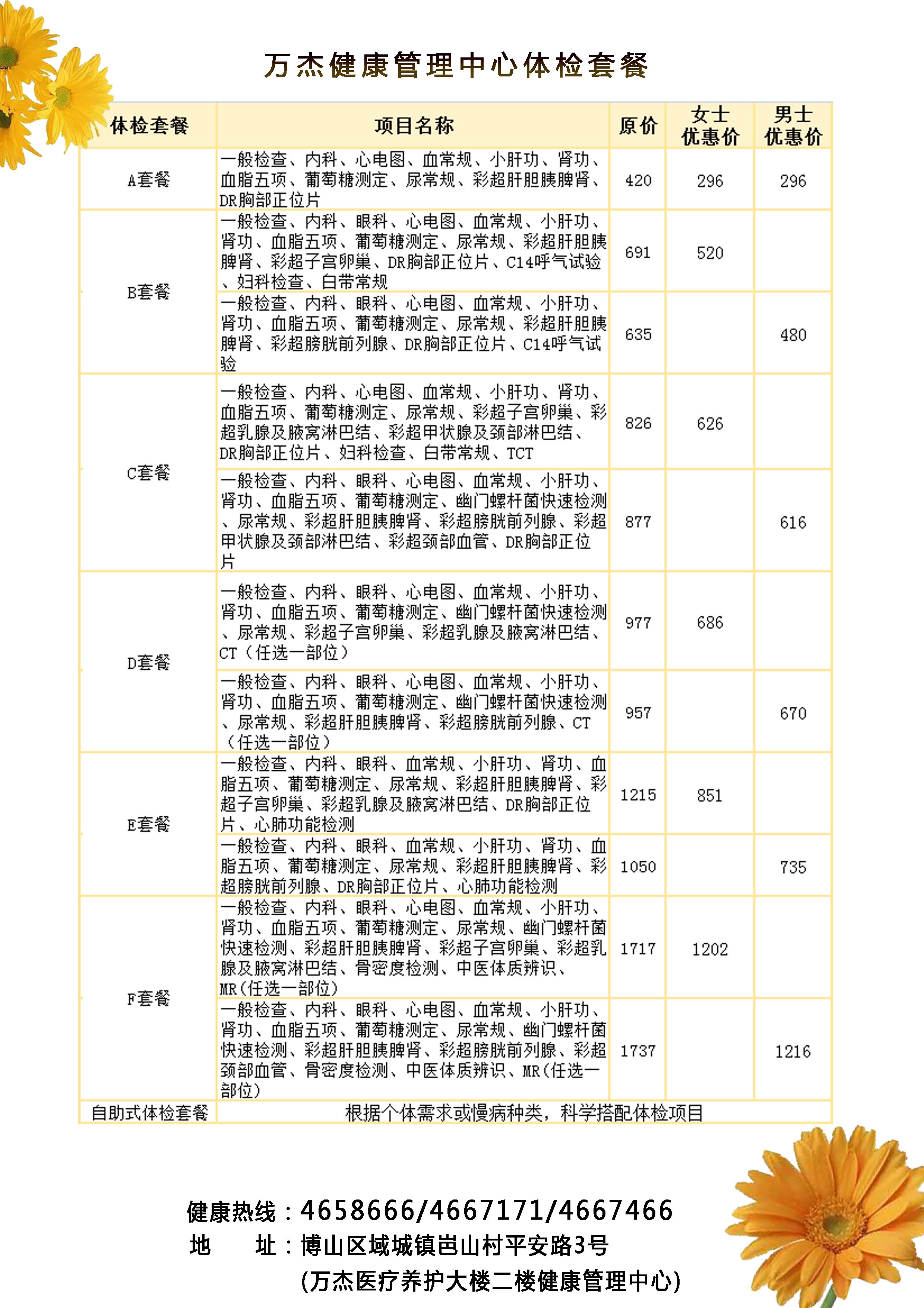 万杰健康管理中心体检套餐(图1)